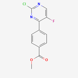 molecular formula C12H8ClFN2O2 B2767356 Methyl 4-(2-Chloro-5-fluoro-4-pyrimidinyl)benzoate CAS No. 663611-72-1