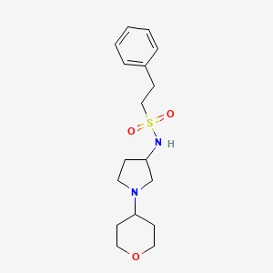 molecular formula C17H26N2O3S B2767358 N-[1-(oxan-4-yl)pyrrolidin-3-yl]-2-phenylethane-1-sulfonamide CAS No. 2415629-88-6