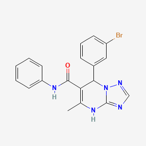 molecular formula C19H16BrN5O B2767377 7-(3-bromophenyl)-5-methyl-N-phenyl-4,7-dihydro-[1,2,4]triazolo[1,5-a]pyrimidine-6-carboxamide CAS No. 361171-81-5