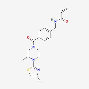 molecular formula C20H24N4O2S B2767382 N-({4-[3-methyl-4-(4-methyl-1,3-thiazol-2-yl)piperazine-1-carbonyl]phenyl}methyl)prop-2-enamide CAS No. 2201046-93-5