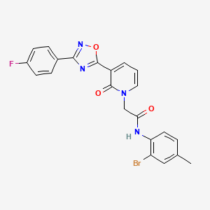 molecular formula C22H16BrFN4O3 B2767385 N-(2-bromo-4-methylphenyl)-2-(3-(3-(4-fluorophenyl)-1,2,4-oxadiazol-5-yl)-2-oxopyridin-1(2H)-yl)acetamide CAS No. 1251564-76-7
