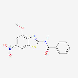 molecular formula C15H11N3O4S B2767401 N-(4-methoxy-6-nitro-1,3-benzothiazol-2-yl)benzamide CAS No. 313404-27-2