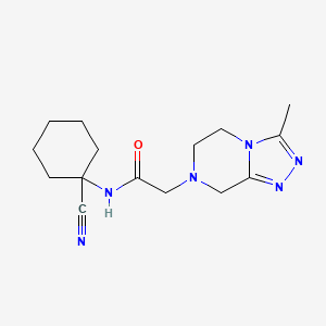 molecular formula C15H22N6O B2767409 N-(1-cyanocyclohexyl)-2-{3-methyl-5H,6H,7H,8H-[1,2,4]triazolo[4,3-a]pyrazin-7-yl}acetamide CAS No. 1311788-37-0