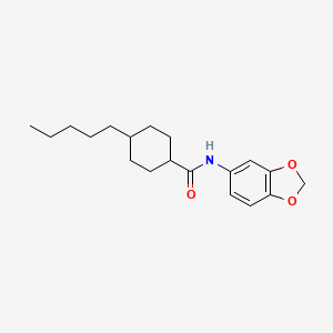 molecular formula C19H27NO3 B2767415 N-(1,3-benzodioxol-5-yl)-4-pentylcyclohexanecarboxamide CAS No. 866137-24-8