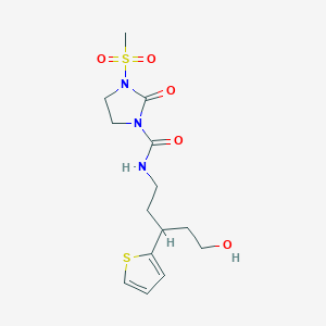 N-(5-hydroxy-3-(thiophen-2-yl)pentyl)-3-(methylsulfonyl)-2-oxoimidazolidine-1-carboxamide
