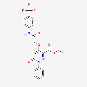 Ethyl 6-oxo-4-(2-oxo-2-((4-(trifluoromethyl)phenyl)amino)ethoxy)-1-phenyl-1,6-dihydropyridazine-3-carboxylate