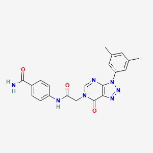 4-[[2-[3-(3,5-Dimethylphenyl)-7-oxotriazolo[4,5-d]pyrimidin-6-yl]acetyl]amino]benzamide