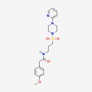 2-(4-methoxyphenyl)-N-(3-((4-(pyridin-2-yl)piperazin-1-yl)sulfonyl)propyl)acetamide