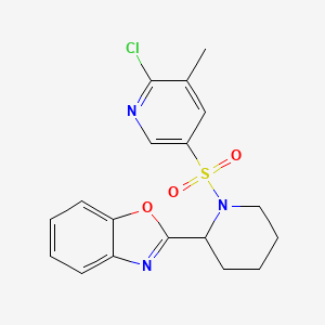 2-{1-[(6-Chloro-5-methylpyridin-3-yl)sulfonyl]piperidin-2-yl}-1,3-benzoxazole