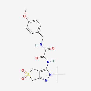molecular formula C19H24N4O5S B2767498 N-{2-tert-butyl-5,5-dioxo-2H,4H,6H-5lambda6-thieno[3,4-c]pyrazol-3-yl}-N'-[(4-methoxyphenyl)methyl]ethanediamide CAS No. 899995-10-9