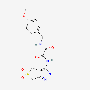 N1-(2-(tert-butyl)-5,5-dioxido-4,6-dihydro-2H-thieno[3,4-c]pyrazol-3-yl)-N2-(4-methoxybenzyl)oxalamide