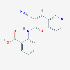 B2767504 2-[[(Z)-2-Cyano-3-pyridin-3-ylprop-2-enoyl]amino]benzoic acid CAS No. 364620-79-1