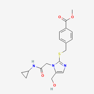 methyl 4-(((1-(2-(cyclopropylamino)-2-oxoethyl)-5-(hydroxymethyl)-1H-imidazol-2-yl)thio)methyl)benzoate