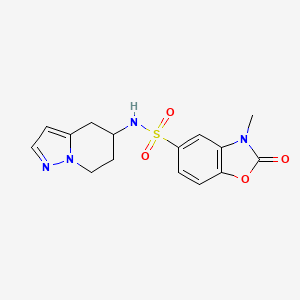 3-methyl-2-oxo-N-(4,5,6,7-tetrahydropyrazolo[1,5-a]pyridin-5-yl)-2,3-dihydrobenzo[d]oxazole-5-sulfonamide