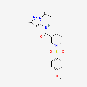 molecular formula C20H28N4O4S B2767514 N-(1-isopropyl-3-methyl-1H-pyrazol-5-yl)-1-((4-methoxyphenyl)sulfonyl)piperidine-3-carboxamide CAS No. 1170202-71-7