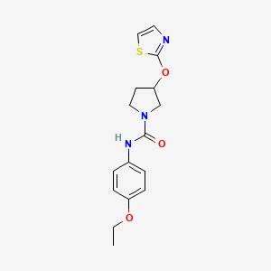 molecular formula C16H19N3O3S B2767518 N-(4-ethoxyphenyl)-3-(1,3-thiazol-2-yloxy)pyrrolidine-1-carboxamide CAS No. 2199234-58-5