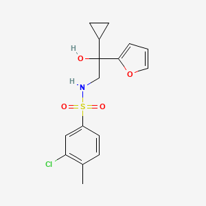 molecular formula C16H18ClNO4S B2767534 3-chloro-N-(2-cyclopropyl-2-(furan-2-yl)-2-hydroxyethyl)-4-methylbenzenesulfonamide CAS No. 1396800-82-0