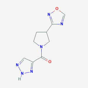 molecular formula C9H10N6O2 B2767571 (3-(1,2,4-oxadiazol-3-yl)pyrrolidin-1-yl)(1H-1,2,3-triazol-5-yl)methanone CAS No. 2034286-67-2