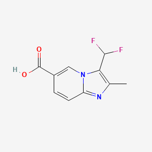molecular formula C10H8F2N2O2 B2767577 3-(Difluoromethyl)-2-methylimidazo[1,2-a]pyridine-6-carboxylic acid CAS No. 2248367-44-2