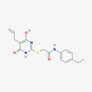 molecular formula C17H19N3O3S B276761 N-(4-ethylphenyl)-2-{[4-hydroxy-6-oxo-5-(prop-2-en-1-yl)-1,6-dihydropyrimidin-2-yl]sulfanyl}acetamide 