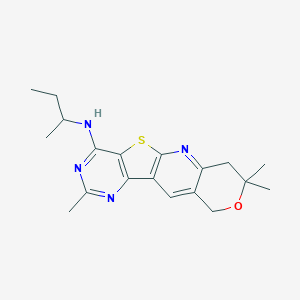 molecular formula C19H24N4OS B276764 N-butan-2-yl-5,5,13-trimethyl-6-oxa-17-thia-2,12,14-triazatetracyclo[8.7.0.03,8.011,16]heptadeca-1,3(8),9,11,13,15-hexaen-15-amine 