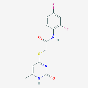 molecular formula C13H11F2N3O2S B2767642 N-(2,4-difluorophenyl)-2-[(6-methyl-2-oxo-1,2-dihydropyrimidin-4-yl)sulfanyl]acetamide CAS No. 905694-00-0