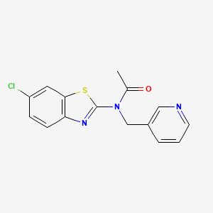 molecular formula C15H12ClN3OS B2767689 N-(6-chlorobenzo[d]thiazol-2-yl)-N-(pyridin-3-ylmethyl)acetamide CAS No. 895021-49-5