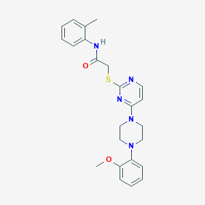 molecular formula C24H27N5O2S B2767700 2-((4-(4-(2-methoxyphenyl)piperazin-1-yl)pyrimidin-2-yl)thio)-N-(o-tolyl)acetamide CAS No. 1251582-91-8