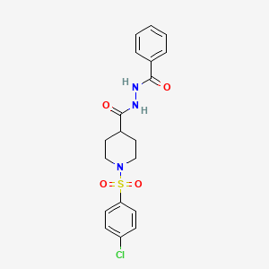 molecular formula C19H20ClN3O4S B2767710 N'-[1-(4-chlorobenzenesulfonyl)piperidine-4-carbonyl]benzohydrazide CAS No. 478030-80-7
