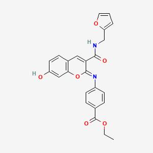 molecular formula C24H20N2O6 B2767733 ethyl 4-({(2Z)-3-[(furan-2-ylmethyl)carbamoyl]-7-hydroxy-2H-chromen-2-ylidene}amino)benzoate CAS No. 1327171-20-9
