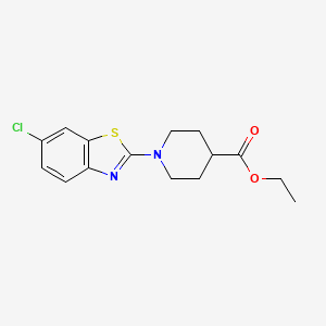 molecular formula C15H17ClN2O2S B2767749 Ethyl 1-(6-chloro-1,3-benzothiazol-2-yl)piperidine-4-carboxylate CAS No. 215657-91-3