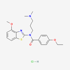 molecular formula C22H28ClN3O3S B2767755 N-(3-(dimethylamino)propyl)-4-ethoxy-N-(4-methoxybenzo[d]thiazol-2-yl)benzamide hydrochloride CAS No. 1216632-56-2