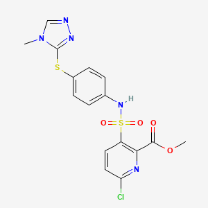 molecular formula C16H14ClN5O4S2 B2767756 methyl 6-chloro-3-({4-[(4-methyl-4H-1,2,4-triazol-3-yl)sulfanyl]phenyl}sulfamoyl)pyridine-2-carboxylate CAS No. 1384651-99-3