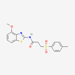 molecular formula C18H18N2O4S2 B2767775 N-(4-methoxybenzo[d]thiazol-2-yl)-3-tosylpropanamide CAS No. 895472-29-4