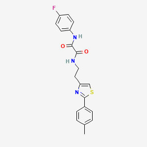 molecular formula C20H18FN3O2S B2767783 N'-(4-fluorophenyl)-N-{2-[2-(4-methylphenyl)-1,3-thiazol-4-yl]ethyl}ethanediamide CAS No. 896378-00-0