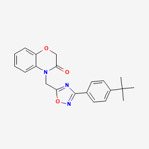 molecular formula C21H21N3O3 B2767796 4-{[3-(4-tert-butylphenyl)-1,2,4-oxadiazol-5-yl]methyl}-3,4-dihydro-2H-1,4-benzoxazin-3-one CAS No. 1207019-97-3