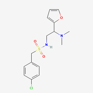molecular formula C15H19ClN2O3S B2767804 1-(4-chlorophenyl)-N-[2-(dimethylamino)-2-(furan-2-yl)ethyl]methanesulfonamide CAS No. 1208401-51-7