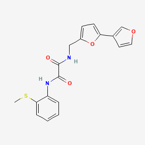 molecular formula C18H16N2O4S B2767817 N-({[2,3'-bifuran]-5-yl}methyl)-N'-[2-(methylsulfanyl)phenyl]ethanediamide CAS No. 2034568-01-7