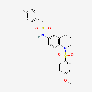molecular formula C24H26N2O5S2 B2767828 N-(1-((4-methoxyphenyl)sulfonyl)-1,2,3,4-tetrahydroquinolin-6-yl)-1-(p-tolyl)methanesulfonamide CAS No. 946296-37-3