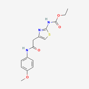 molecular formula C15H17N3O4S B2767851 Ethyl (4-(2-((4-methoxyphenyl)amino)-2-oxoethyl)thiazol-2-yl)carbamate CAS No. 953136-69-1