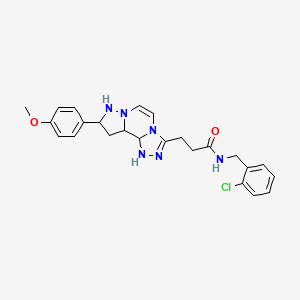 molecular formula C24H21ClN6O2 B2767852 N-[(2-chlorophenyl)methyl]-3-[11-(4-methoxyphenyl)-3,4,6,9,10-pentaazatricyclo[7.3.0.0^{2,6}]dodeca-1(12),2,4,7,10-pentaen-5-yl]propanamide CAS No. 1207056-72-1