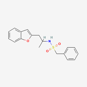 molecular formula C18H19NO3S B2767858 N-[1-(1-benzofuran-2-yl)propan-2-yl]-1-phenylmethanesulfonamide CAS No. 2034305-28-5