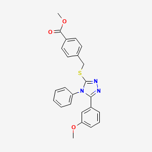 molecular formula C24H21N3O3S B2767862 methyl 4-({[5-(3-methoxyphenyl)-4-phenyl-4H-1,2,4-triazol-3-yl]sulfanyl}methyl)benzoate CAS No. 457954-85-7