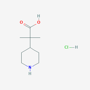 molecular formula C9H18ClNO2 B2767870 2-Methyl-2-(piperidin-4-yl)propanoic acid hydrochloride CAS No. 763110-36-7