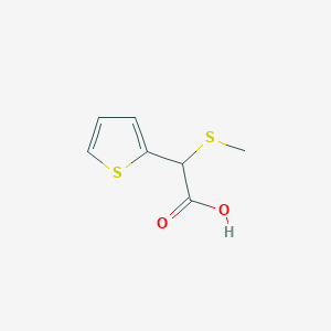 molecular formula C7H8O2S2 B2767871 alpha-Methylthio(2-thienyl)acetic acid CAS No. 64757-32-0