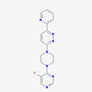 molecular formula C17H16FN7 B2767874 3-[4-(5-Fluoropyrimidin-4-yl)piperazin-1-yl]-6-(pyridin-2-yl)pyridazine CAS No. 2380173-17-9