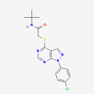 molecular formula C17H18ClN5OS B2767883 N-tert-butyl-2-{[1-(4-chlorophenyl)-1H-pyrazolo[3,4-d]pyrimidin-4-yl]sulfanyl}acetamide CAS No. 893915-83-8