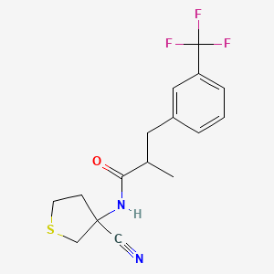molecular formula C16H17F3N2OS B2767905 N-(3-cyanothiolan-3-yl)-2-methyl-3-[3-(trifluoromethyl)phenyl]propanamide CAS No. 1355866-64-6