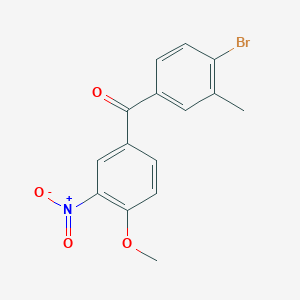 molecular formula C15H12BrNO4 B2767906 (4-Bromo-3-methylphenyl)(4-methoxy-3-nitrophenyl)methanone CAS No. 2102411-41-4
