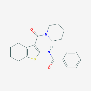 molecular formula C21H24N2O2S B276793 N-[3-(piperidin-1-ylcarbonyl)-4,5,6,7-tetrahydro-1-benzothiophen-2-yl]benzamide 